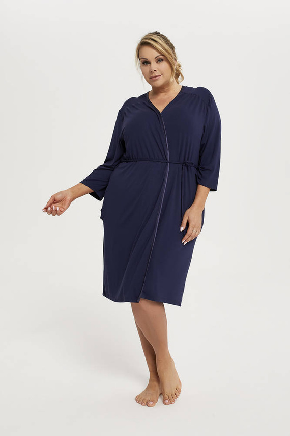 Song Дамски халат с 3/4 ръкав Италианска мода - тъмносин