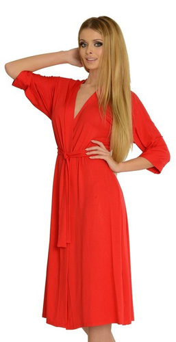 942 Visa Дълъг халат De Lafense - червен 589