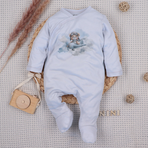 NINI BABY BEAR PILOT бебешки гащеризон 100% бамбук полски ABN-5749