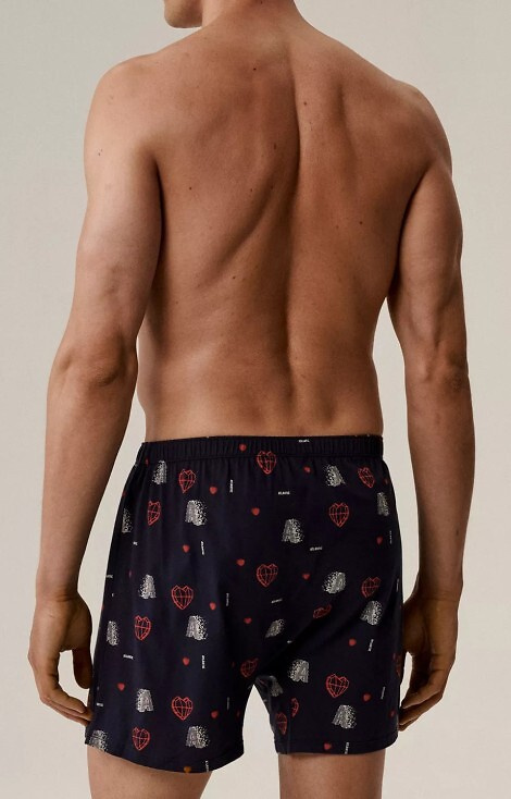 2GMB-012 Мъжки боксерки Atlantic - памучни, с шарка на сърце, комплект от 2 броя, свободна кройка