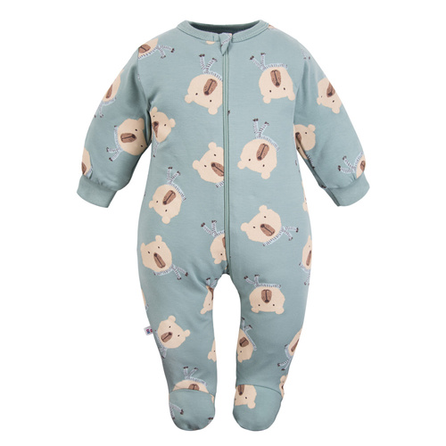 Бебешки гащеризон Beary Cool Eevi – салвия, модел мече, памук, с крачета