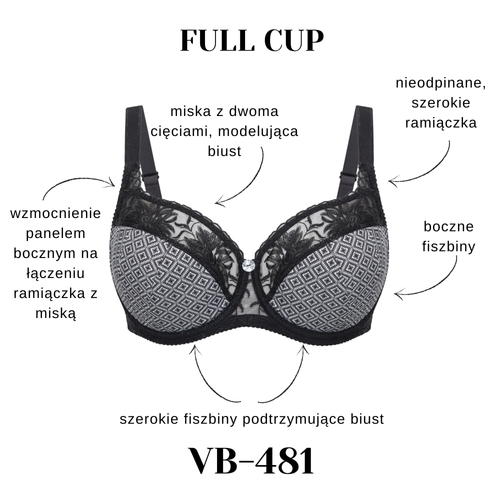 Сутиен Semi Soft VB-355 Vena K15 за голям бюст с бродерия Ricamificio, нюд
