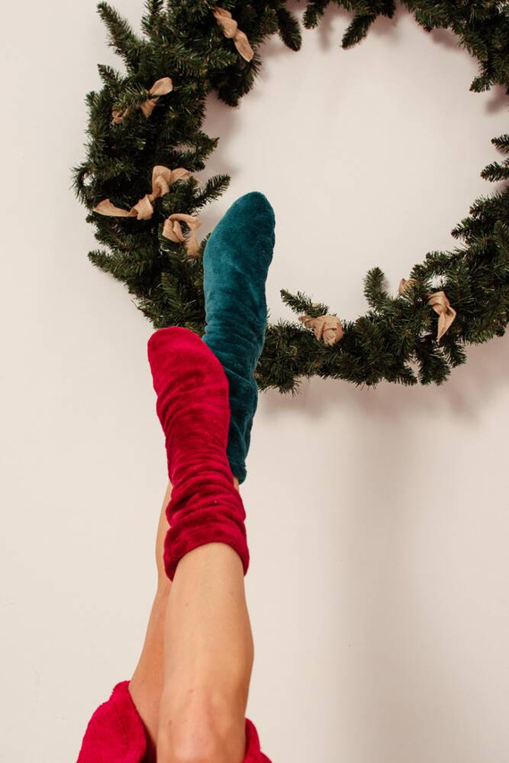 553/554 Wellsoft Гладки чорапи за сън De Lafense - бордо