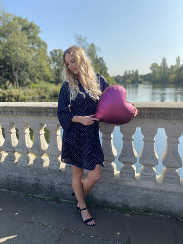 370 Дамски халат Laurine Forex - тъмно син