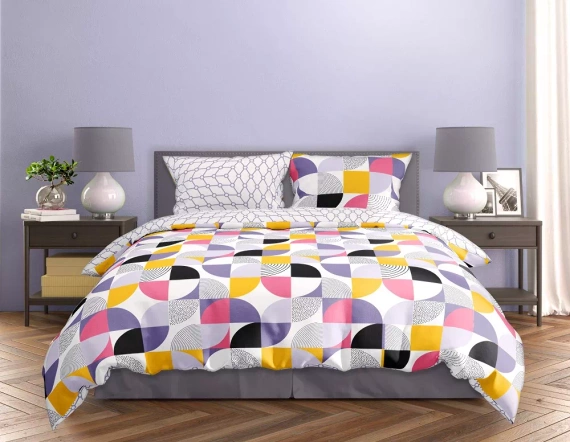 Milargo Verde 008 Спално бельо от геометричен сатен Фаро сиво