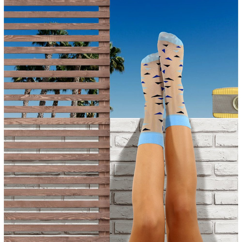 Дамски найлонови чорапи Sesto Senso, триъгълници, сини