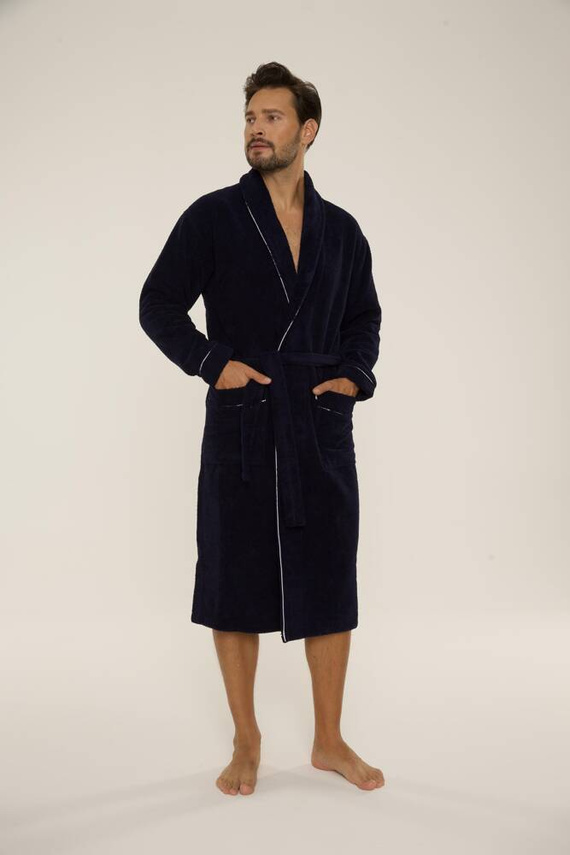 735 Manuele мъжки халат De Lafense - тъмносин