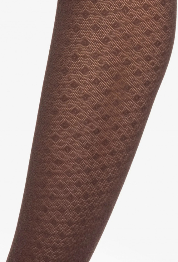 Gatta Wedel wz.03 Чорапогащник 40 den – геометричен десен, черен шоколад