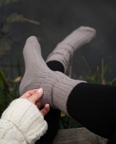 Дамски чорапи Gabriella SW/069 graphite - мериносова вълна, оребрени, с некомпресивна лента