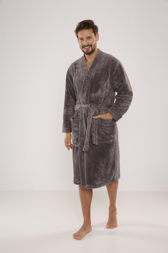 391 Мъжки халат за баня Hugo De lafense - сив