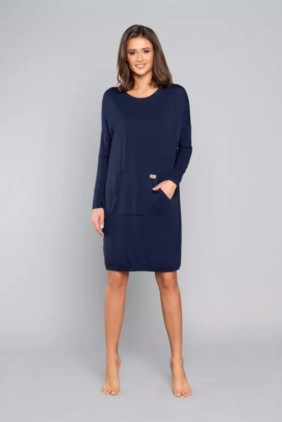 Тирана Дамска туника и туника за бременни Италианска мода - тъмно синьо 