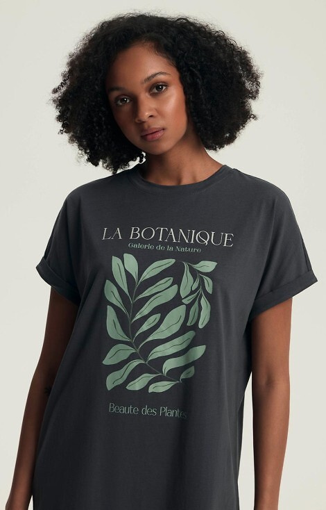 43687 Дамска риза Danna, сива, Henderson – памук, къс ръкав, щампа