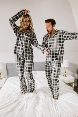 Мъжка пижама Klark - 100% памук, с дълъг ръкав и панталон Италианска мода 