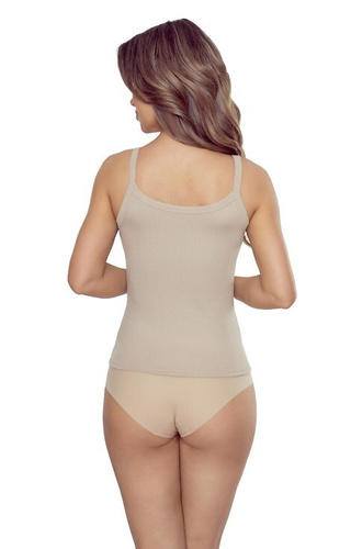 Lucita Дамска тениска Вискозна вталена ежедневна спортна блуза - капучино