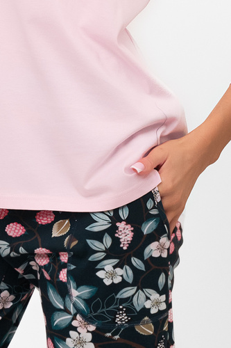 Дамска памучна пижама Marisal - 3/4 блуза, 7/8 панталон Италианска мода  