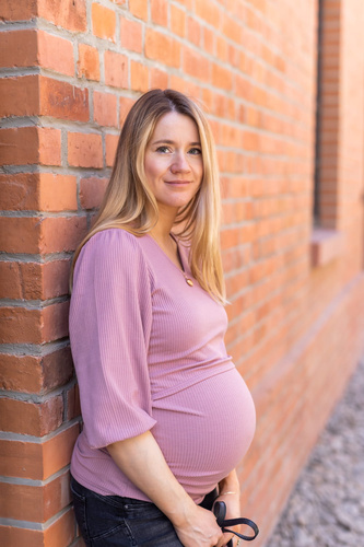 Блуза за бременни и кърмене Milk&Love Milky Puff рипс буфан ръкав