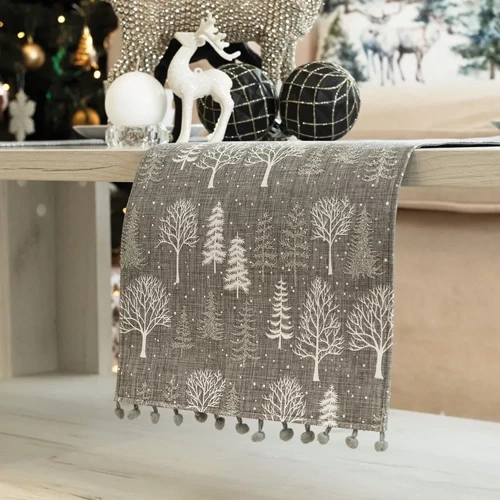 360000 Зимна магия Коледна подложка Marquisette сива