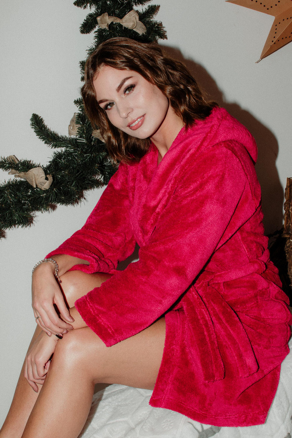 806 Luna Халат за баня De Lafense - малина