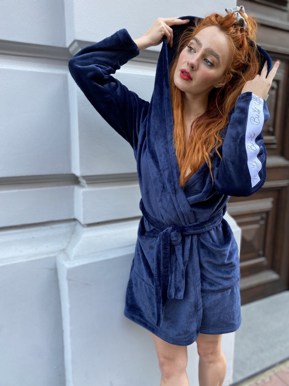 626 Abigail Дамски къс халат Forex - тъмносин