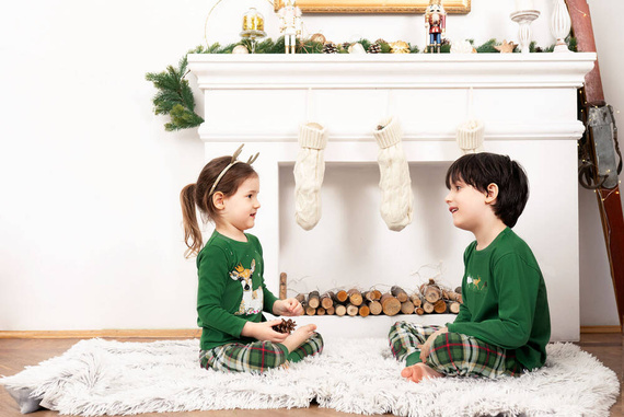 Детска пижама Zonda Италианска мода - зелена/принт