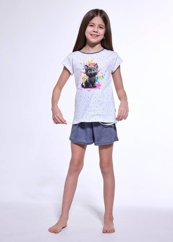 245/109 246/109 Момичешка пижама Black Cat Cornette бяла