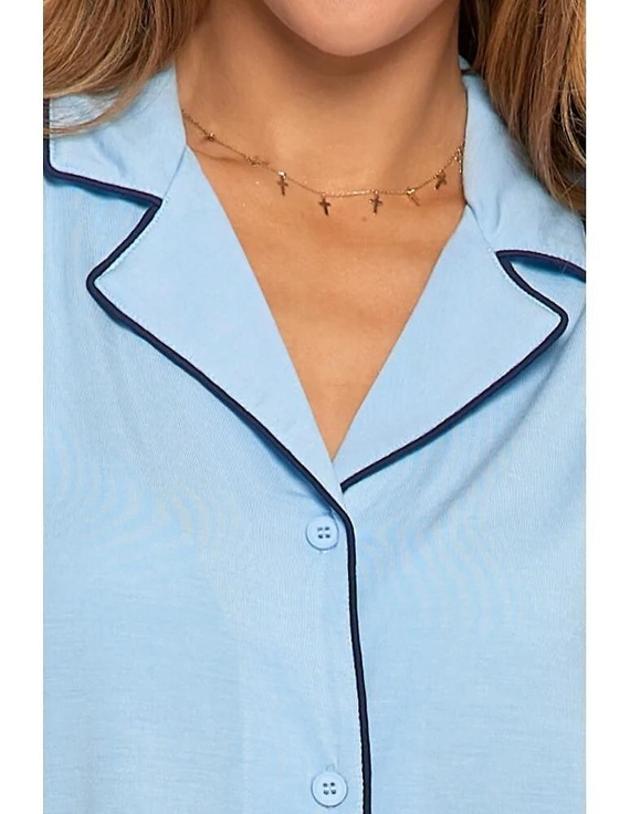 PDD4900-022 Дамска пижама с къс ръкав Moraj - синя