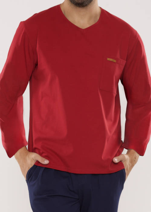 683 Kevin Forex Мъжка пижама - бордо - тъмносиньо