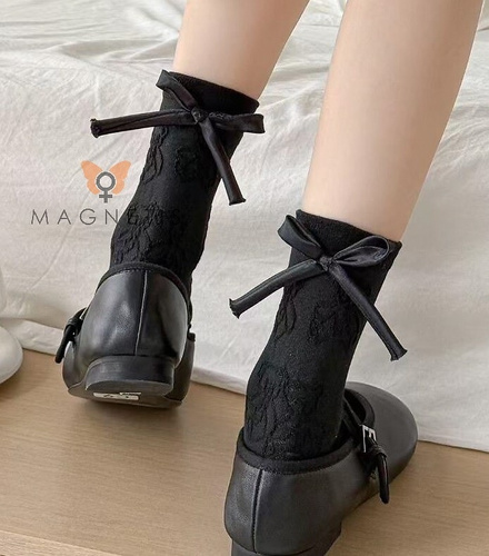 Дамски чорапи Magnetis CO5020 черни - памук, жакард с мотив плюшено мече