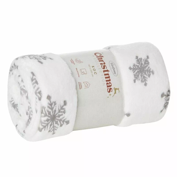 Коледно одеяло Blink с еврофирани звезди, сребристо