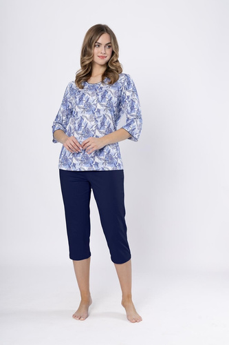 Дамска пижама Ewlin 1661 Leveza jeans – памук, 3/4 ръкави