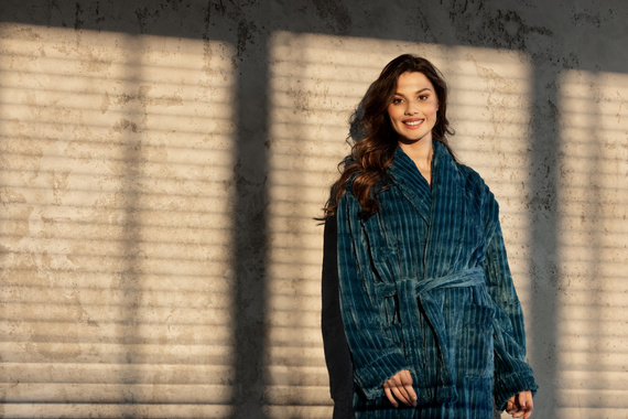 Тюркоазен дамски халат One And Only Long Momenti Per Me