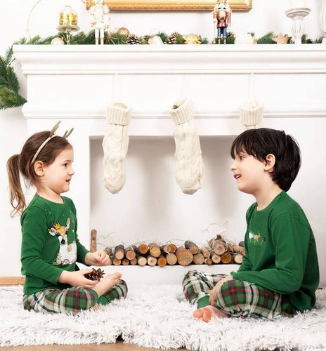 Детска пижама Zonda Италианска мода - зелена/принт