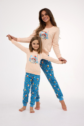 Дамска пижама 467/426 Paris – памучна, дълги ръкави, парижки стил