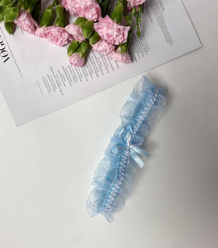 221 Шифонена жартиера De Lafense - светлосиня