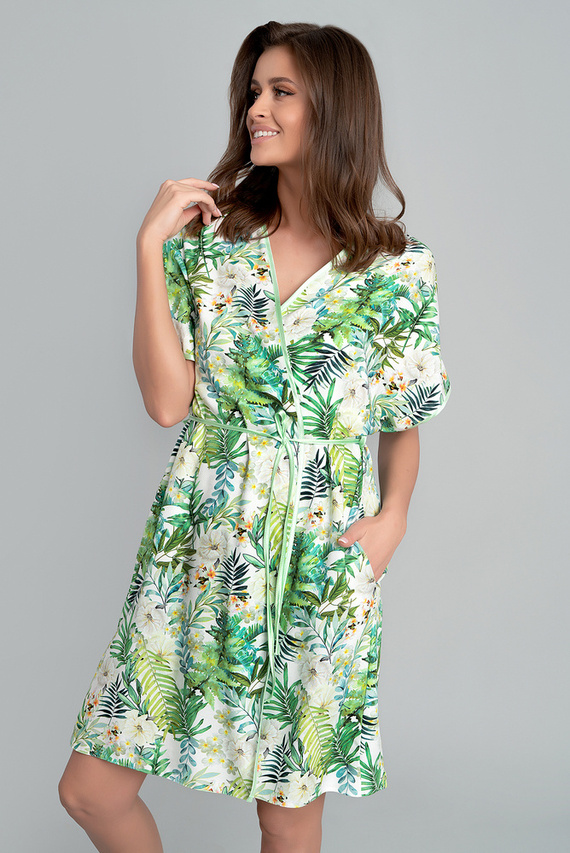 Florina Дамски халат за баня Италианска мода - печат на листа