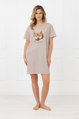 Дамска нощница Shiba Italian Fashion 100% памук къс ръкав