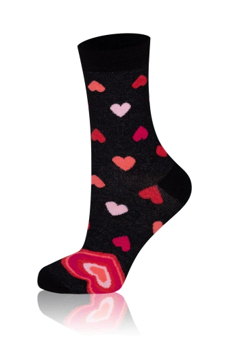 M30D Serce Мъжки дълги чорапи Италианска мода - черни