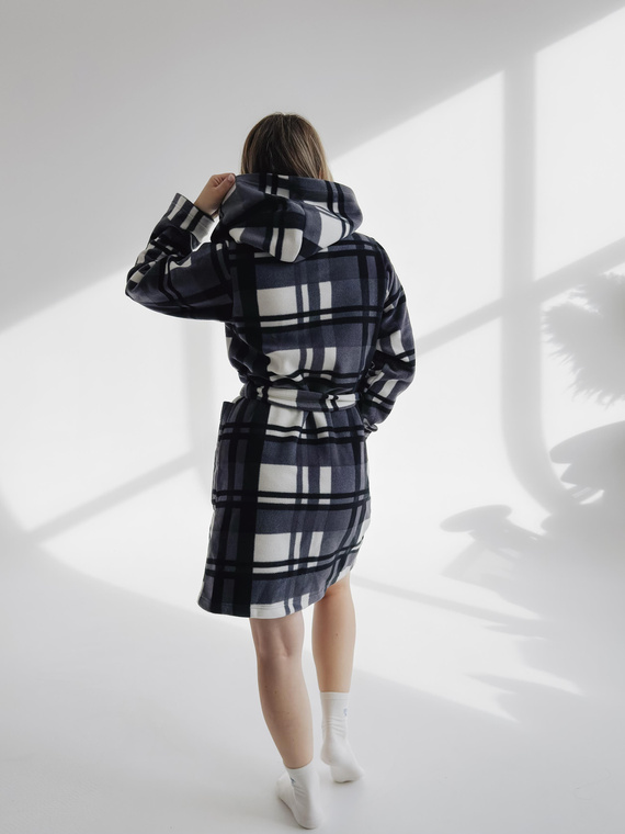 031 De Lafense одеяло за баня - топъл вълнен дамски халат за баня Super Cozy, сив