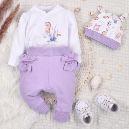 ABN-5472 Боди с дълги ръкави Underwater World Nini бяло – органичен памук, за бебета