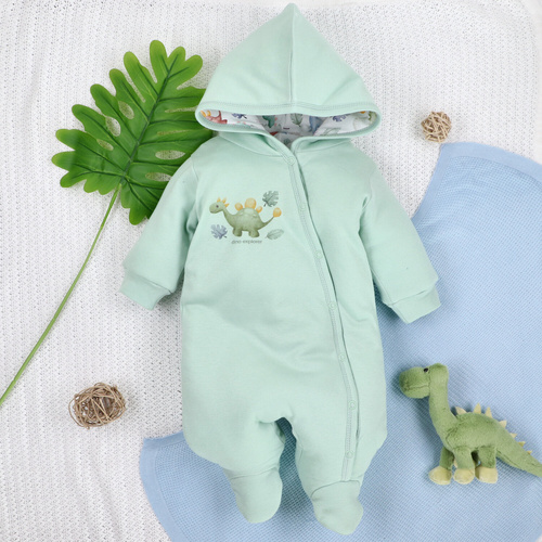 ABN-5578 Dino Explorer Изолиран бебешки гащеризон, изработен от органичен памук от Nini – екологичен и безопасен