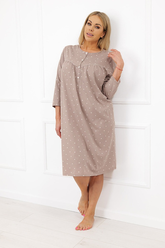 Нощница Italian Fashion Madura от памук 3/4 бежова