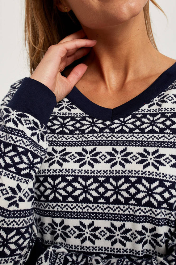 Alaska Дамска пижама с дълъг ръкав и дълъг панталон Италианска мода - принт/зелено