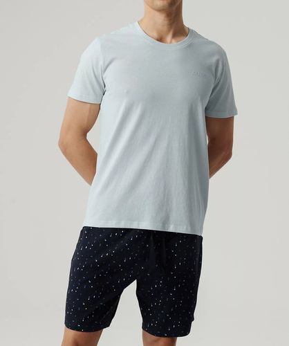 NMP-385 Мъжка пижама с къс ръкав, Atlantic - светло синя