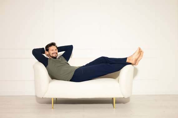 Alexander Мъжка пижама Италианска мода маслина - памук, дълга. ръкави и панталони