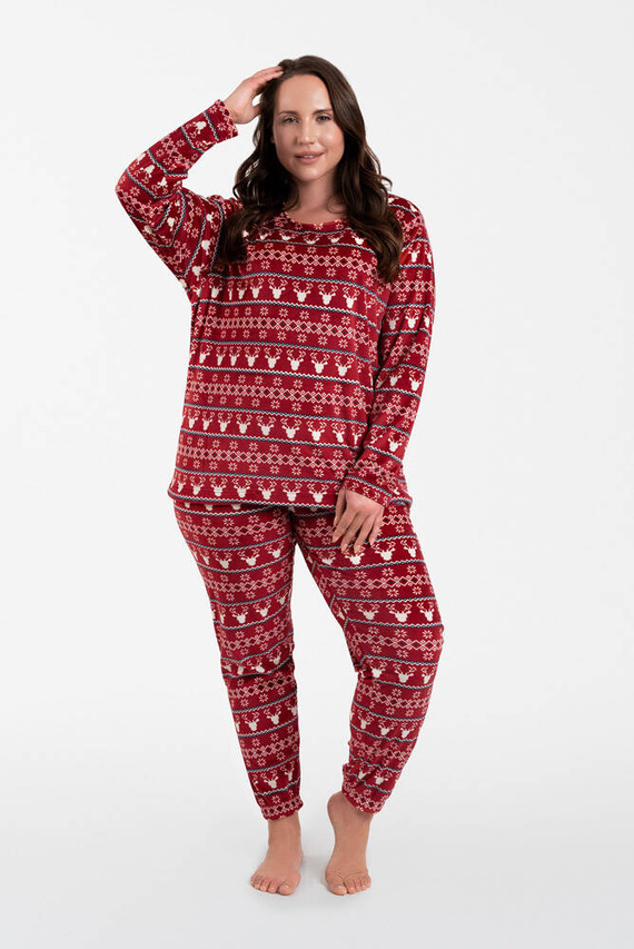 Исландски поларен комплект за жени Италианска мода - бордо принт 