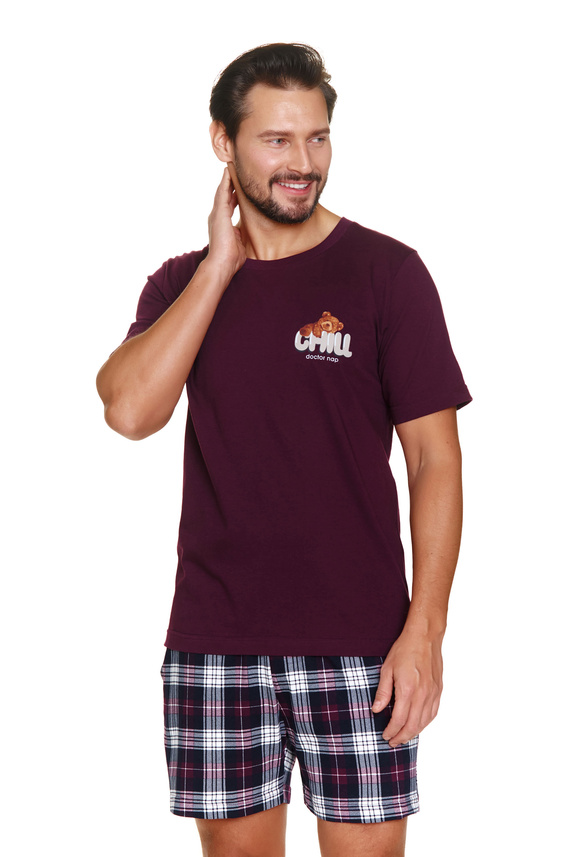 7201 Мъжка пижама "Chill" Doctor Nap - бордо