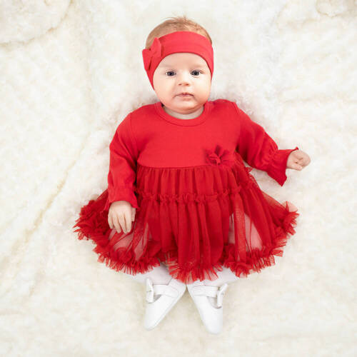 163158 Рокля-боди "Магията на Коледа" Никол - червена