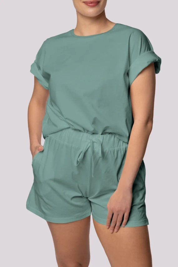 Дамска пижама Bliss с къс ръкав Mona маслиненозелена