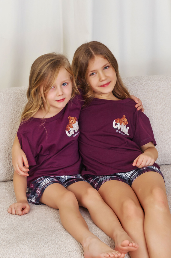 7202 Унисекс детска пижама Doctor Nap "Chill" - бордо