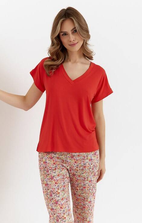 453 Дамска бамбукова пижама Cana - червена